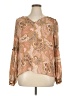 DR2 100% Polyester Tan Long Sleeve Blouse Size XL - photo 1