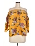 Blue Rain Floral Yellow 3/4 Sleeve Blouse Size M - photo 1