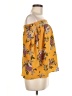 Blue Rain Floral Yellow 3/4 Sleeve Blouse Size M - photo 4