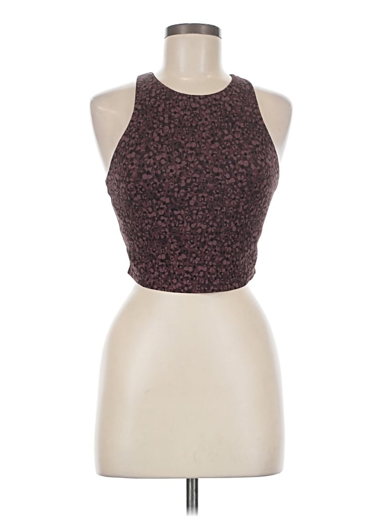 Pre-owned Athleta Tank Top Brown Halter Neckline Tops