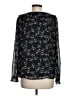 Ann Taylor LOFT 100% Polyester Stars Black Long Sleeve Blouse Size M - photo 2