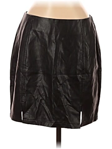 MANGOPOP Collection Faux Leather Skirt (view 1)