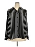On 34th 100% Recycled Polyester Stripes Black Long Sleeve Blouse Size 2X - photo 1