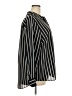 On 34th 100% Recycled Polyester Stripes Black Long Sleeve Blouse Size 2X - photo 4