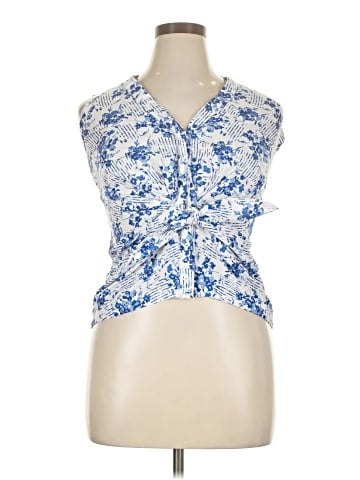 Kaari Blue Sleeveless Blouse (view 1)