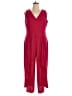 London Times Solid Pink Red Jumpsuit Size 16 - photo 1
