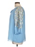 Hot In Hollywood 100% Polyester Blue 3/4 Sleeve Blouse Size L - photo 5