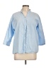 Unbranded Blue 3/4 Sleeve Button-Down Shirt Size L - photo 1