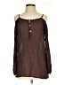 Dots Brown Long Sleeve Blouse Size S - photo 1