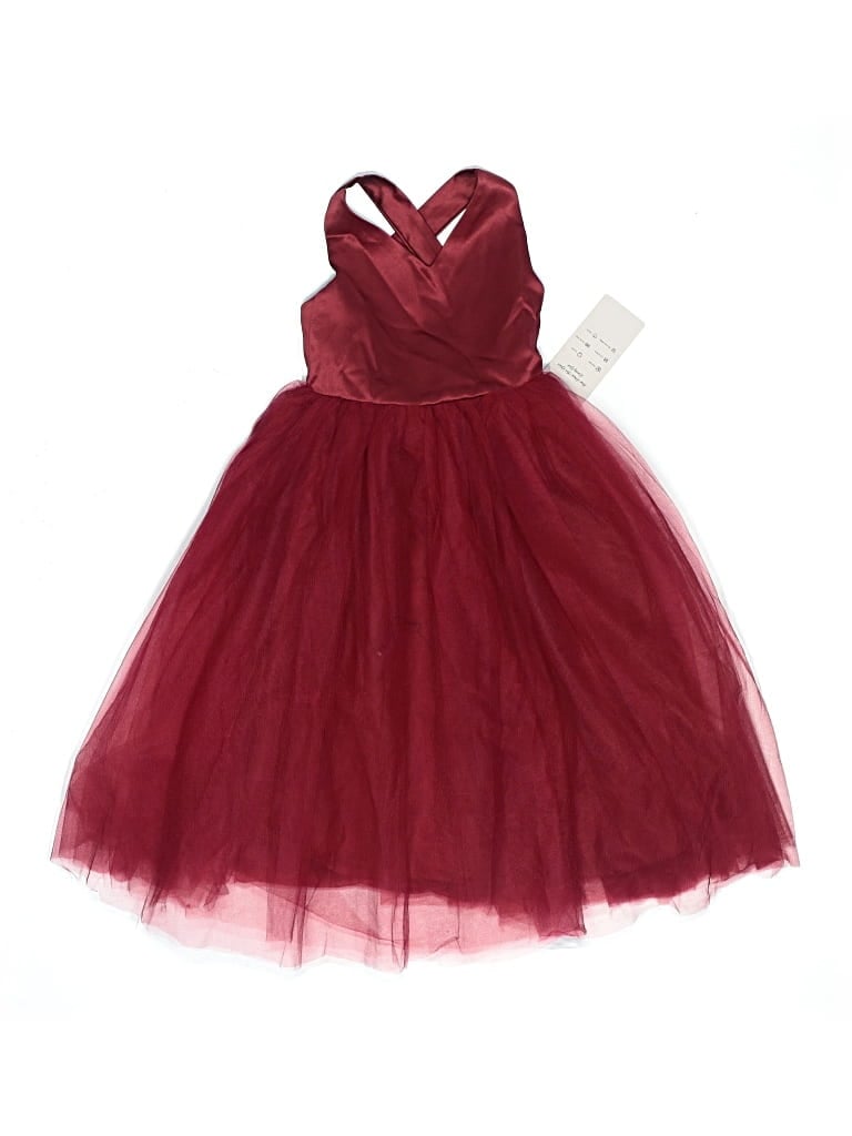 Pre-owned Assorted Brands Kids' Dress In Burgundy