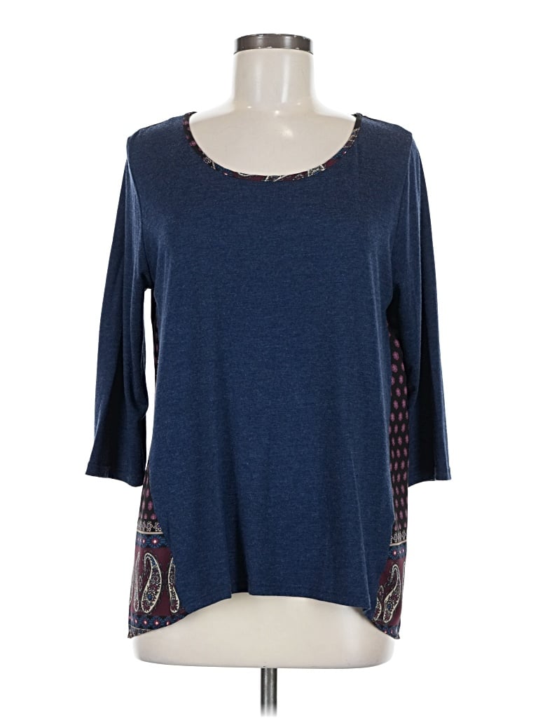 Pre-owned Kaileigh 3/4 Sleeve T-shirt In Blue