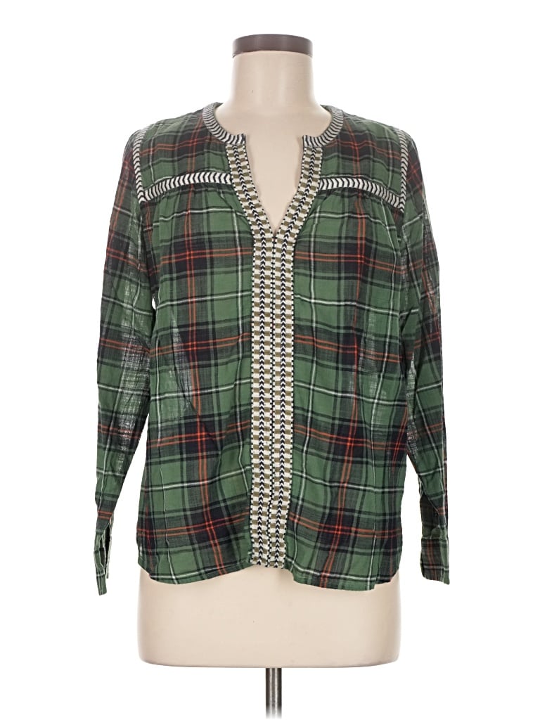 Pre-owned Jcrew Long Sleeve Blouse In Green