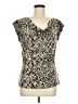 Adrienne Vittadini Metallic Silver Short Sleeve Blouse Size M - photo 1