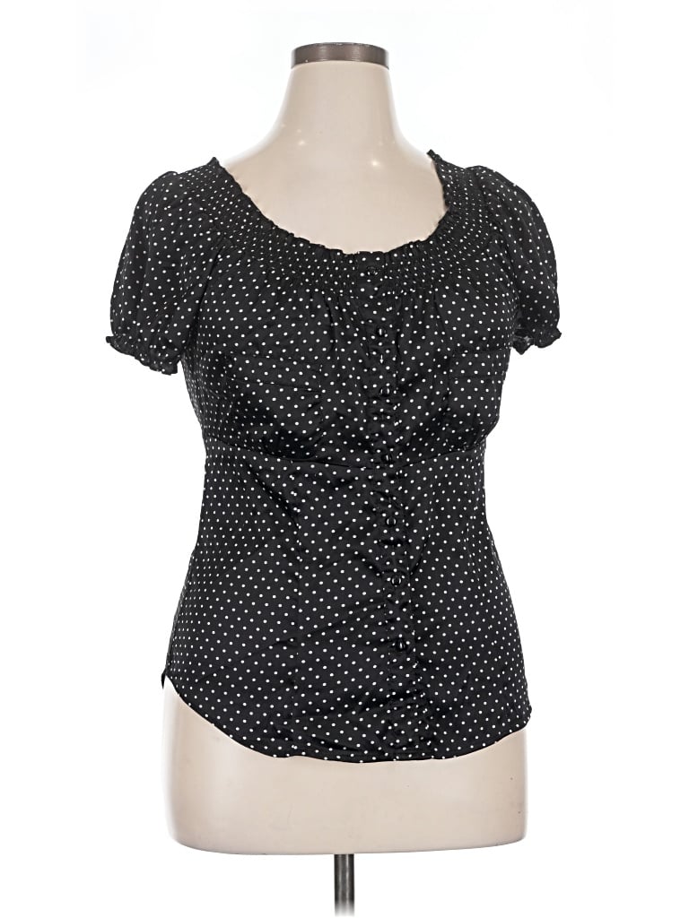 Pre-owned Candies Candie's Short Sleeve Blouse In Black