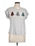 Style&Co Plaid Silver Short Sleeve T-Shirt Size L (petite) - photo 1
