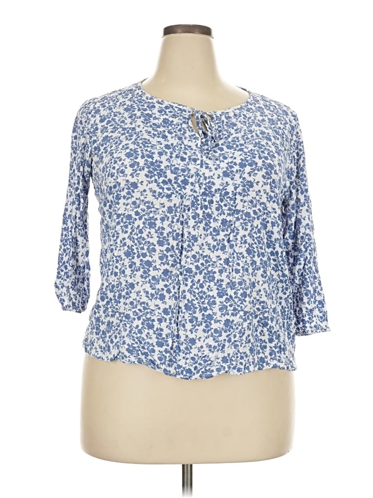 Pre-owned Papermoon 3/4 Sleeve Blouse In Blue