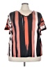 Unbranded 100% Polyester Stripes Orange Short Sleeve T-Shirt Size 5XL - photo 1