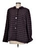 Nina Mclemore Houndstooth Burgundy Purple Blazer Size 8 - photo 1