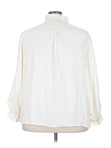 Lafayette 148 New York Long Sleeve Silk Top (view 2)