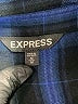 Express 100% Rayon Plaid Blue Long Sleeve Button-Down Shirt Size M - photo 7