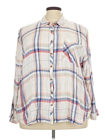 Maurices 3/4 Sleeve Button-Down Shirt (view 1)