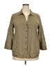 Matty M Solid Tan 3/4 Sleeve Button-Down Shirt Size XXL - photo 1
