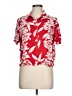Volcom 100% Viscose Floral Red Short Sleeve Blouse Size L - photo 1