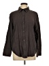 Open Edit Solid Brown Long Sleeve Button-Down Shirt Size L - photo 1