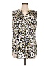 CAbi 100% Polyester Animal Print Ivory Sleeveless Blouse Size L - photo 1