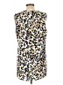 CAbi 100% Polyester Animal Print Ivory Sleeveless Blouse Size L - photo 2