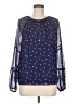 Ann Taylor LOFT 100% Polyester Polka Dots Blue 3/4 Sleeve Blouse Size M - photo 1