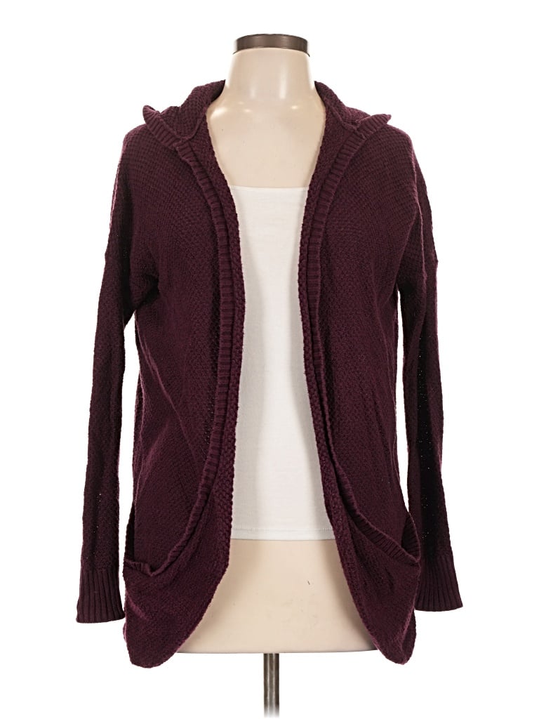 Pre-owned American Eagle Outfitters Cardigan Sweater In Burgundy