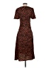 Mango 100% Polyester Animal Print Orange Casual Dress Size 2 - photo 2