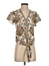 Max Studio Tan Short Sleeve Blouse Size XS - photo 1