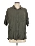 Splendid Solid Gray 3/4 Sleeve Button-Down Shirt Size M - photo 1
