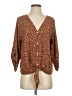 West Kei 100% Polyester Brown 3/4 Sleeve Blouse Size S - photo 1