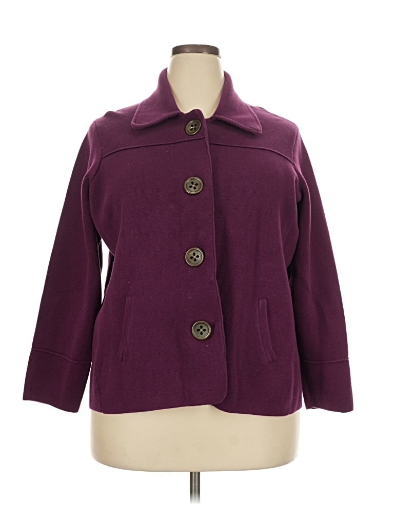 Pre-owned Coldwater Creek Cardigan Sweater In Purple
