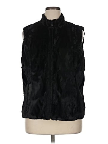 JM Collection Faux Fur Vest (view 1)