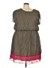 Tacera 100% Polyester Chevron-herringbone Brown Casual Dress Size 3X - photo 1