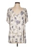 Unbranded Floral Silver Short Sleeve Blouse One size - photo 1
