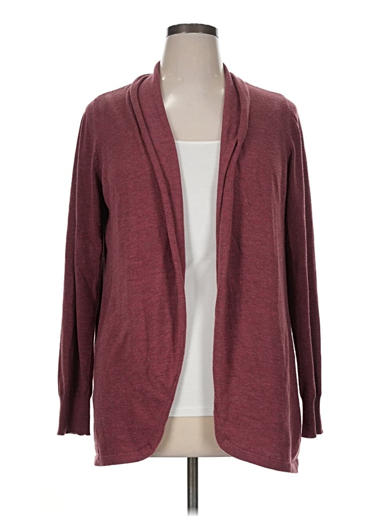 Pre-owned Ella Moss Cardigan Sweater In Burgundy