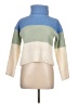 Hippie Rose 100% Polyester Color Block Green Turtleneck Sweater Size L - photo 1