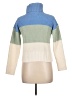 Hippie Rose 100% Polyester Color Block Green Turtleneck Sweater Size L - photo 2
