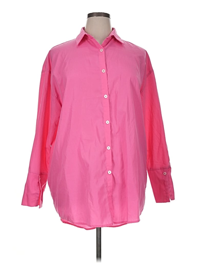 Pre-owned 4th & Reckless 3/4 Sleeve Button Down Shirt In Pink