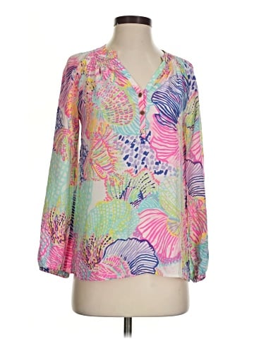 Lilly Pulitzer Long Sleeve Silk Top (view 1)