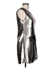 Zara Basic Metallic Silver Cocktail Dress Size L - photo 4