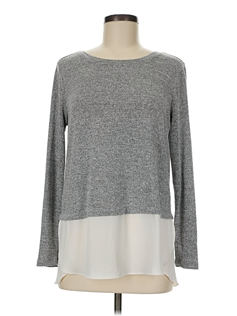 Pre-owned Ann Taylor Loft Pullover Sweater In Gray