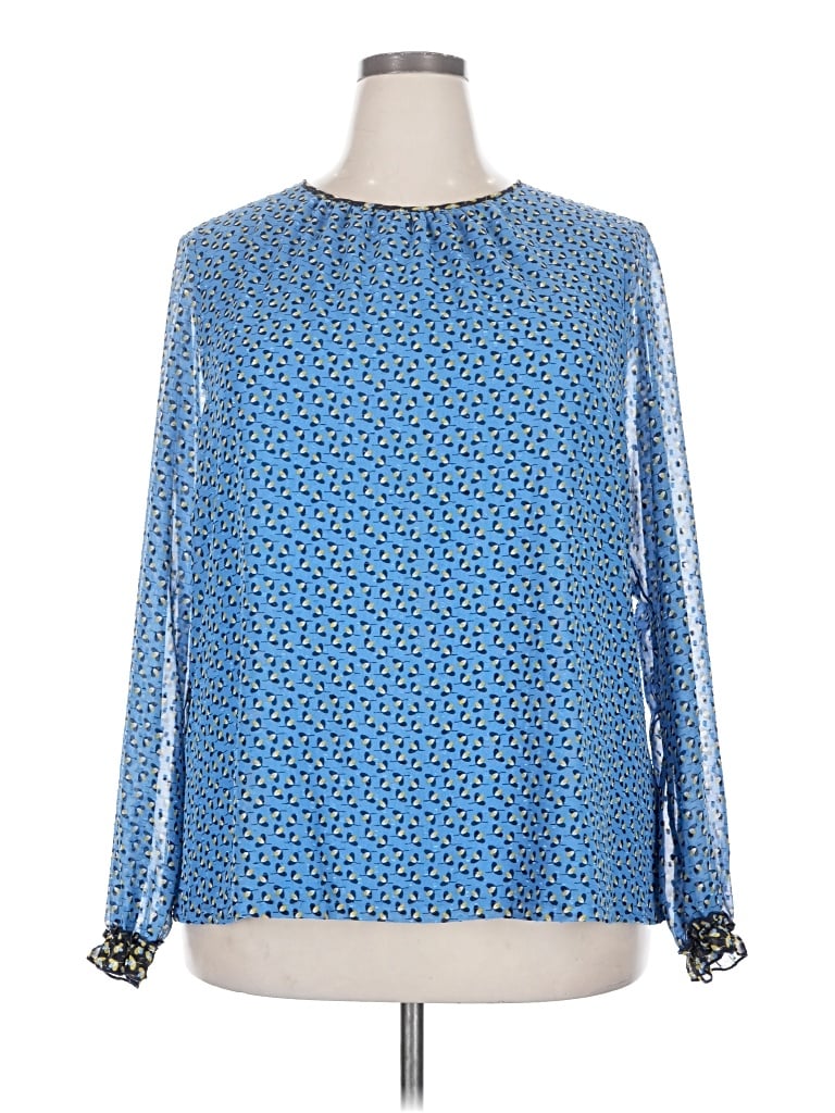 Pre-owned Boden Long Sleeve Blouse In Blue