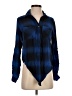 Sim & Sam 100% Rayon Plaid Blue Long Sleeve Blouse Size S - photo 1