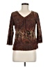 Zenobia Brown 3/4 Sleeve Blouse Size MedEstimated - photo 1